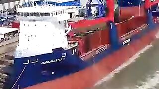 NORTH SEA SCARIEST BIG SHIP LAUNCHES --_