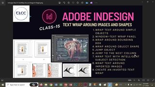15 InDesign Class Text Wrap Around Images & Shapes Live Class | TLCC