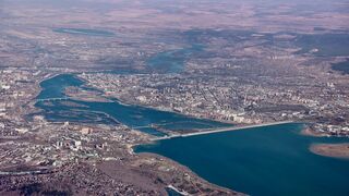 Spring Irkutsk from a height