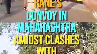 Stones Pelted At Nilesh Rane's Convoy In Maharashtra Amidst Clashes With Shiv Sena.