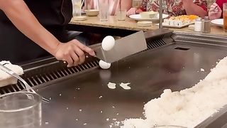 Cooking Hibachi Eggs