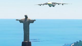The biggest airplane Antonov landing on short runway.