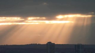 An incredibly beautiful sunset is seen in Kupchino