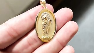 Real Gold Santa Muerte / Holy Death Pendant