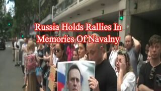 Demonstrators across Russia hold rallies in memory of Navalny