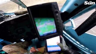 Ukrainian combat helicopters fire missiles at Russian ground targets
