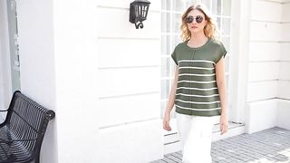 LEANI Women's Cap Sleeve Sweater Vest Striped Casual Sleeveless Crewneck Knit Pullover Tank Tops 2024 Spring Clothes