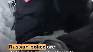 Hundreds detained at Navalny memorials in Russia _ #AJshorts.