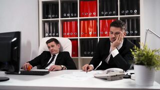 Bored young office workers in an office
