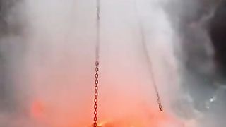 Insanely  metal ingots being served in water. Water turns boiling in no time.
