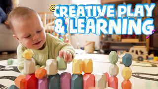 BUNMO Stacking Rocks 40pcs | Safe for Ages 1+ | Montessori Toys for 1 Year