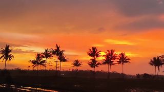 Sunset in Indonesia, East Java, Pakisaji