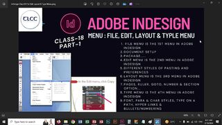 18 InDesign File Edit Layout & Type Menu Live Class | TLCC