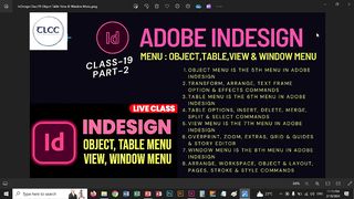 19 InDesign Object Table View & Window Menu Live Class | TLCC