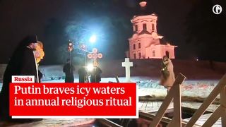 Russian president Vladimir Putin braves subzero lake to mark Orthodox Epiphany