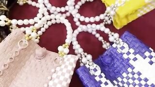 Small Party Jali Bag with Pearl/Knit Handles