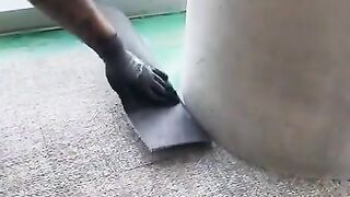 Useful advice. Easy trick to clean cut carpet flooring around the pole.