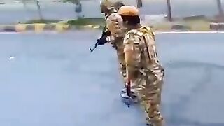 Army in the street