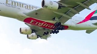 Emirates Airbus A380 landing at Runway 27, Ngurah Rai International Airport - Bali, Indonesia