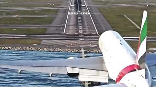 Beautiful airplane landing