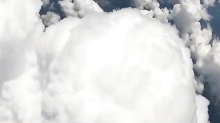 Wingsuit. Flying in the clouds.
