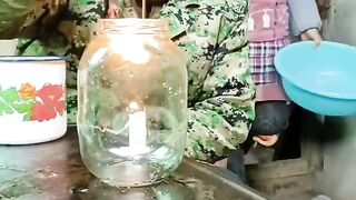 Magic Tricks of Candle Flame Inside Water-Filled Temples