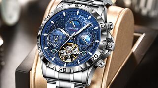 Original Design men's Double Flywheel Automatic Mechanical Watch Fashion Leisure Business Luxury Clock