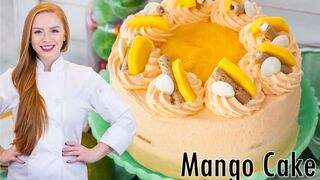 AMAZING Mango Cake with Mango Frosting with REAL Mango!! Easy & Delicious!