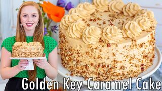 Russian Golden Key Cake The BEST Caramel Cake Recipe! With Mascarpone Whipped Cream Frosting