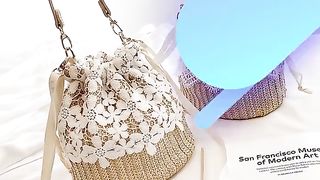 rattan women's beach bag