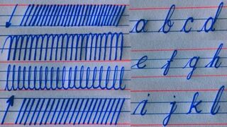 English handwriting basic strokes / cursive writing kayse sudhare / cursive writing tutorials