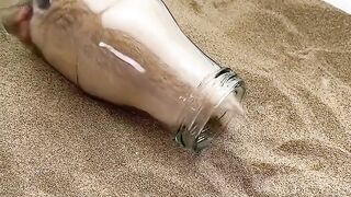 mouse eat beans in bottle