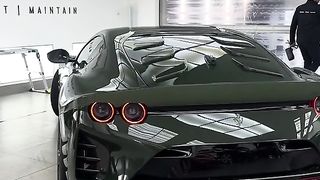 The most highly specced Ferrari ever built, Tailor-Made Verde Rainforest 812 Competizione @Topaz Detailing with transitional Oro carbon fibre#