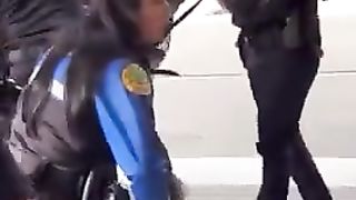A policewoman with impressive shapes