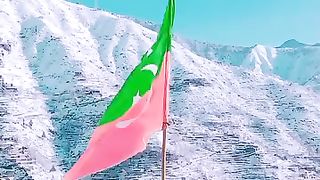Best Seen With Snowfalled On Swat Jarogo Road Fazal Banda With PTI Flag