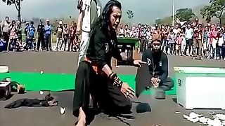 Special snake show in indonesia