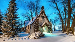 Church winter landscape