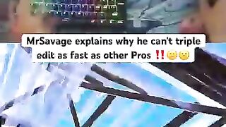MrSavage shows his handcam and explains that his unoptimal binds prevent him from triple editing