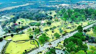 Top view of lake view park In islamabad