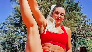 red bikini yoga
