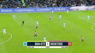 Summary of the Manchester City and Brentford match (1-0)  Round 18 - English Premier League