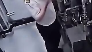 Funny prank of a colleague with a walkie-talkie