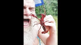 "My nose became a victim of a crab".