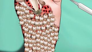 ASMR Remove Ticks from foot Animation |
