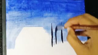 Acrylic Painting Tutorial|winter House painting ????️????