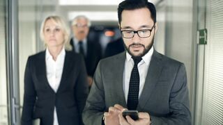 Bearded Businessman Walks