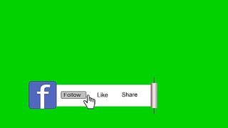 Facebook Like Subscribe and Get Notified Green Screen Button no copyright