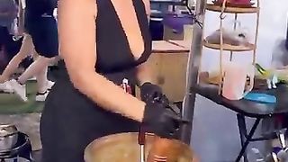 Beautiful girl Thai making food traditional from Thailand
