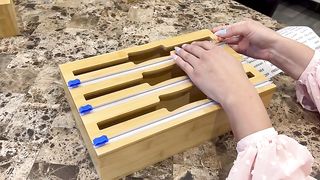 9 IN 1 Kitchen Drawer Organizer and Plastic Wrap Dispenser
