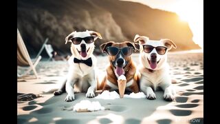 funny dogs holidays beach